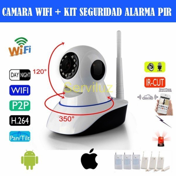 Alarma con Camara IP Wifi + Sensores de Movimiento Pir y Magnet control Movil Alarma con Camara IP Wifi + Sensores de Movimiento Pir y Magnet control Movil